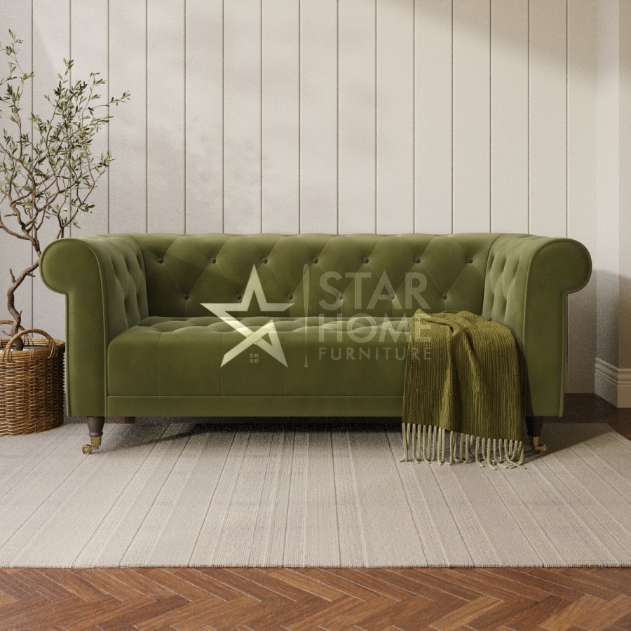 Ophelia 3-Seater Chesterfield Velvet Sofa - SHF