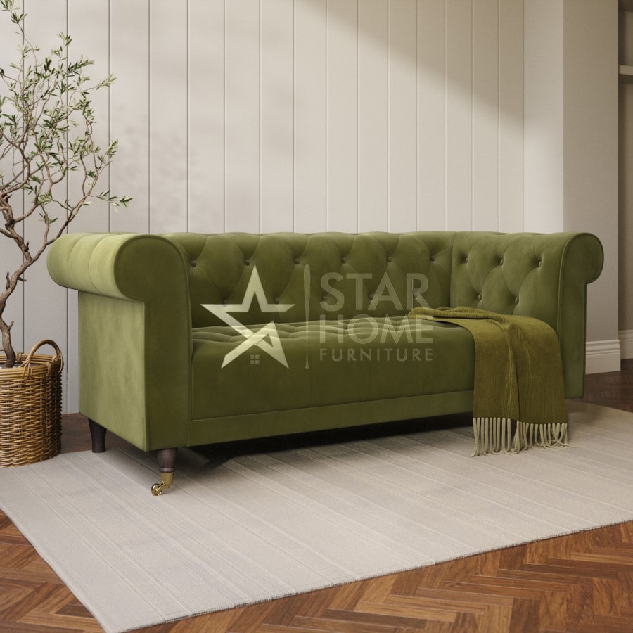 Ophelia 3-Seater Chesterfield Velvet Sofa - SHF