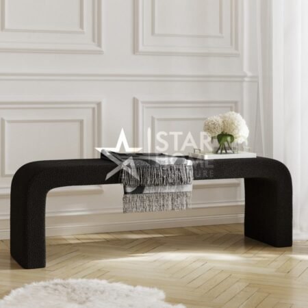 Ren Large Boucle Curved Hallway Bench - SHF