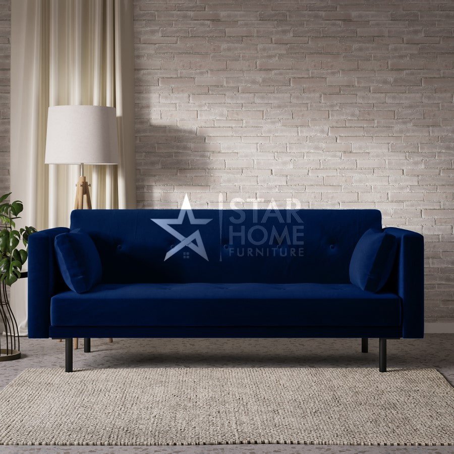Rory 3-Seater Click Clack Velvet Sofa Cum Bed – SHF