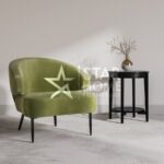 Tyler Accent Velvet Chair - Olive Green