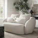Vera 3-Seater Curved Boucle Sofa - Cream