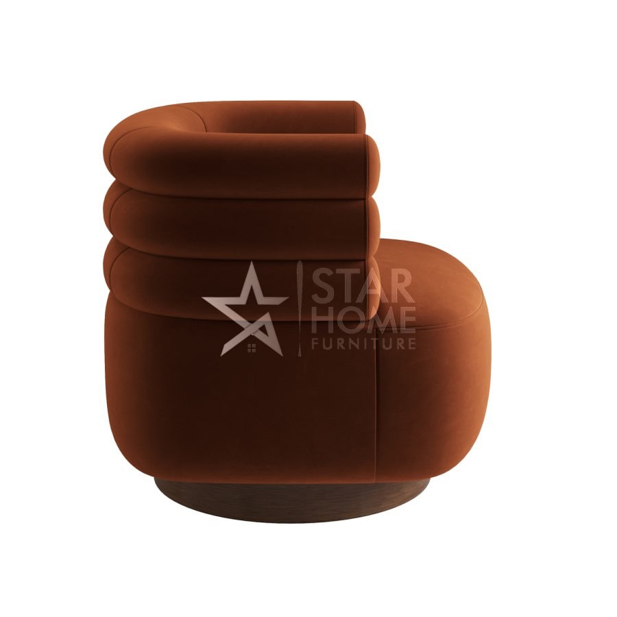 Zora Modern Velvet Armchair - Burnt Orange - SHF
