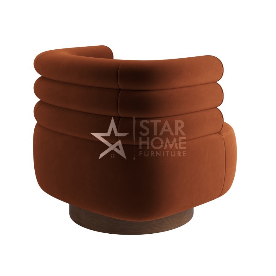 Zora Modern Velvet Armchair - Burnt Orange - SHF