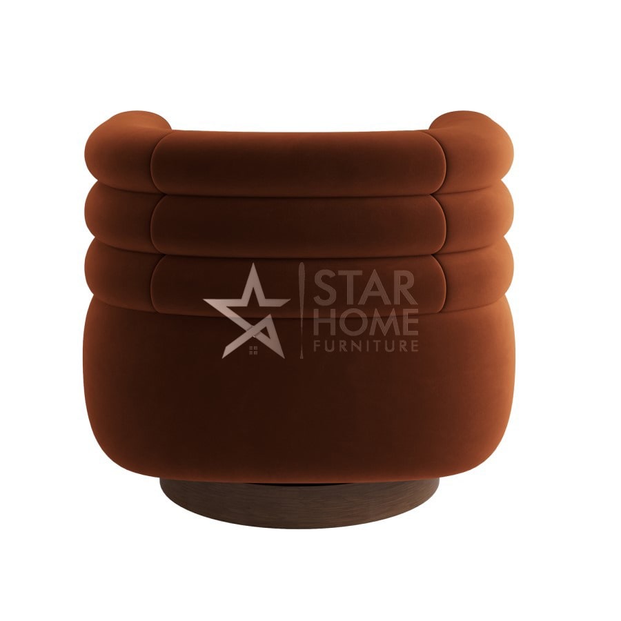 Zora Modern Velvet Armchair - Burnt Orange - SHF