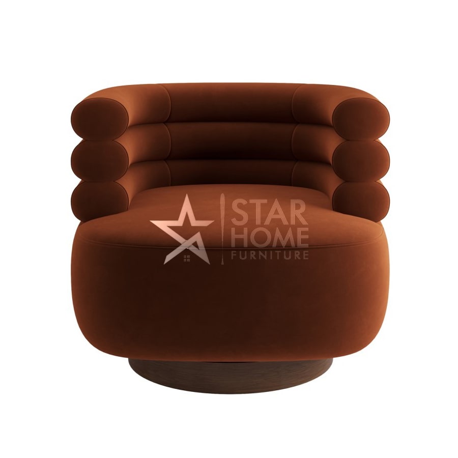 Zora Modern Velvet Armchair - Burnt Orange - SHF