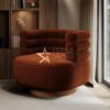 Zora Modern Velvet Armchair - Burnt Orange - SHF