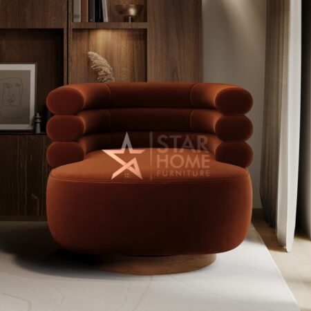 Zora Modern Velvet Armchair - Burnt Orange - SHF