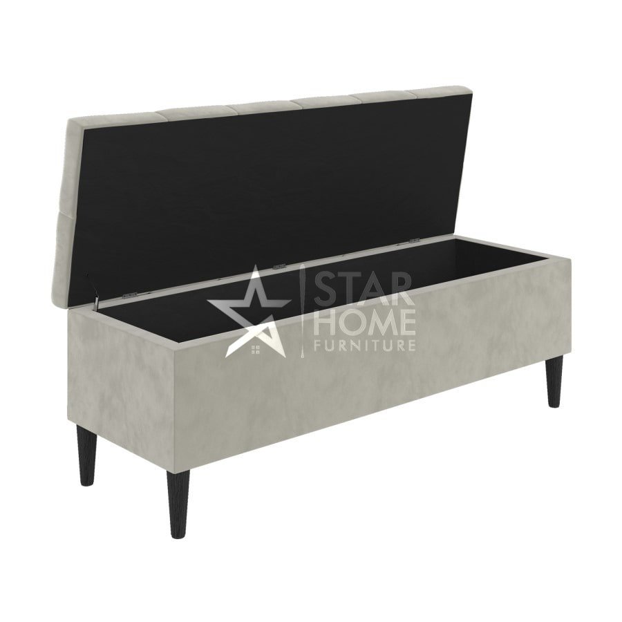 Amara Ottoman Hallway Velvet Bench with Storage - SHF