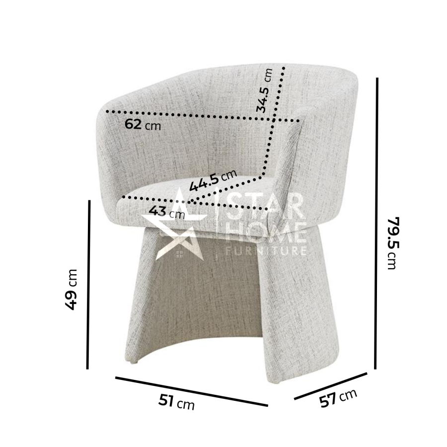 Cher Curved Upholstered Dining Chairs - SHF