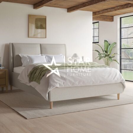 Clifton Upholstered Ottoman Bed with Pillow Headboard - SHF