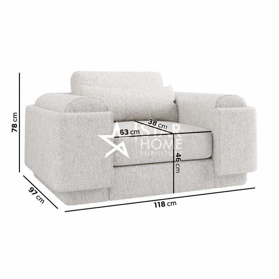 Elvi 1-Seater Boucle Armchair - SHF