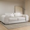 Elvi 3-Seater Curved Boucle Sofa - Cream - SHF