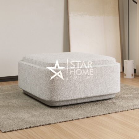 Elvi Large Boucle Footstool with Storage - SHF