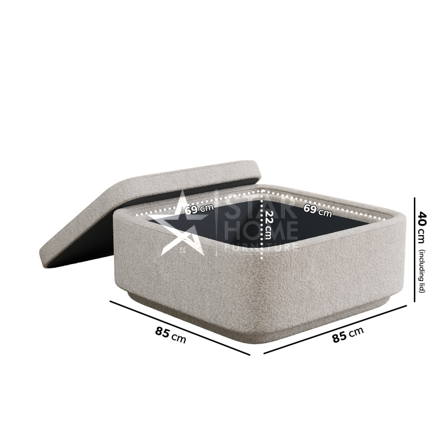 Elvi Large Boucle Footstool with Storage - SHF