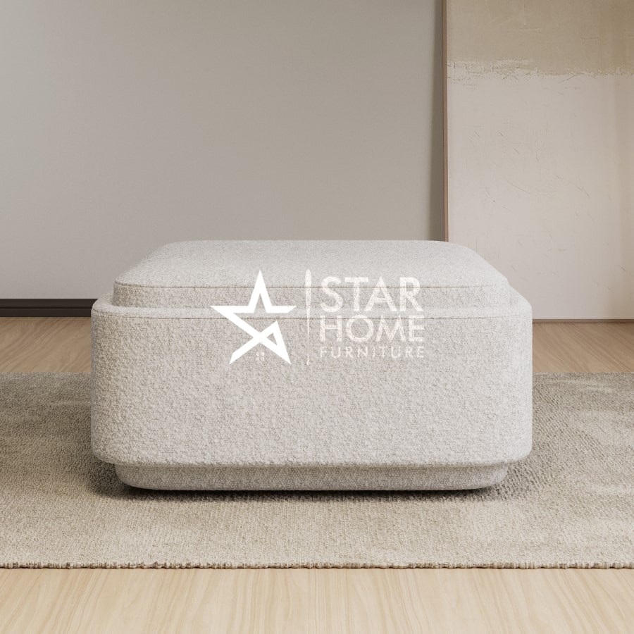 Elvi Large Boucle Footstool with Storage - SHF