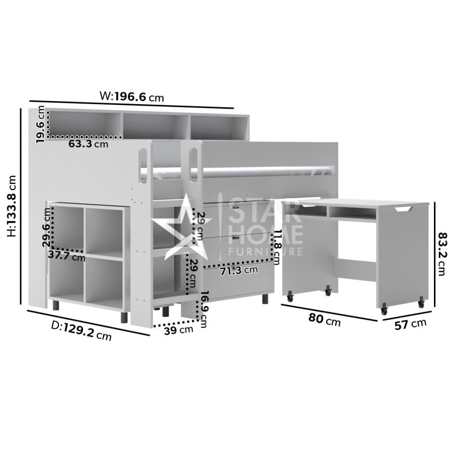 Aire Sleeper Cabin Bed with Desk & Storage – SHF