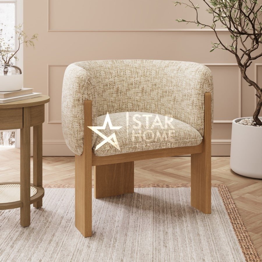 Jordyn Curved Armchair Fabric Textured - SHF