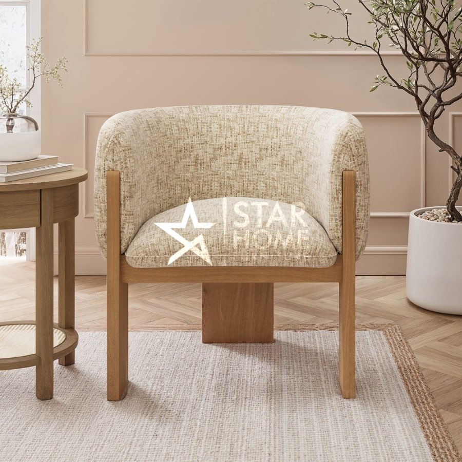 Jordyn Curved Armchair Fabric Textured - SHF