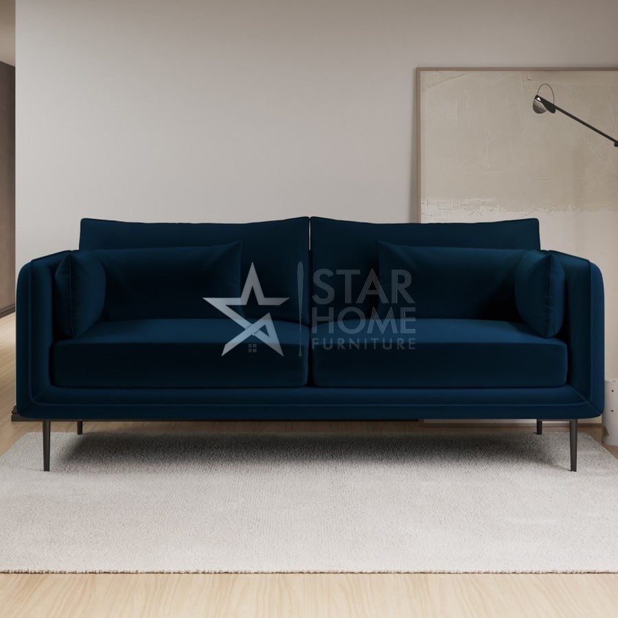 Lenny 3-Seater Sofa with Footstool Velvet Set - SHF