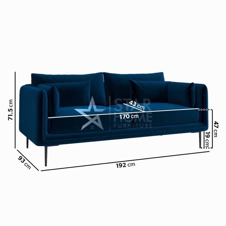 Lenny 3-Seater Sofa with Footstool Velvet Set - SHF