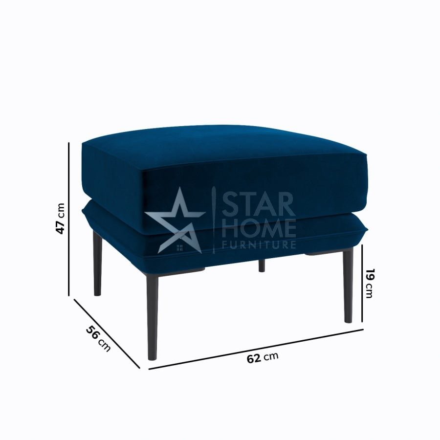 Lenny 3-Seater Sofa with Footstool Velvet Set - SHF