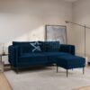 Lenny 3-Seater Sofa with Footstool Velvet Set - SHF