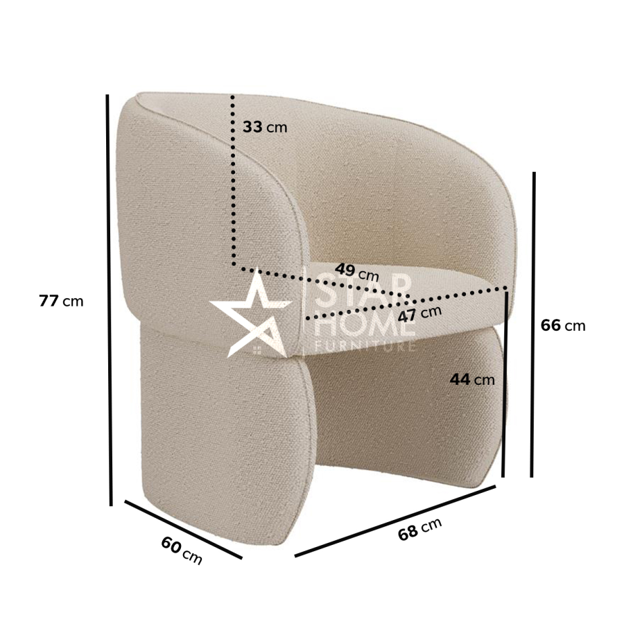 Lottie Curved Upholstered Dining Chair Textured - SHF