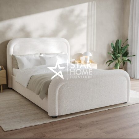 Naomi Curved Headboard Velvet Bed - SHF