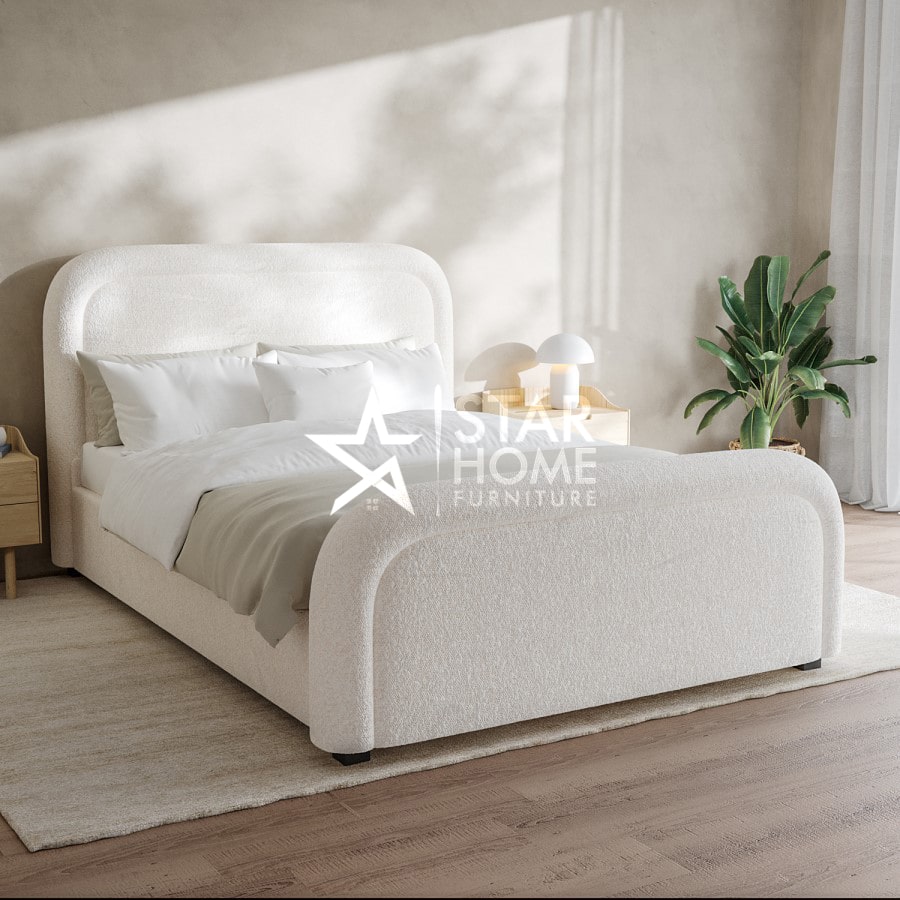 Naomi Curved Headboard Velvet Bed - SHF