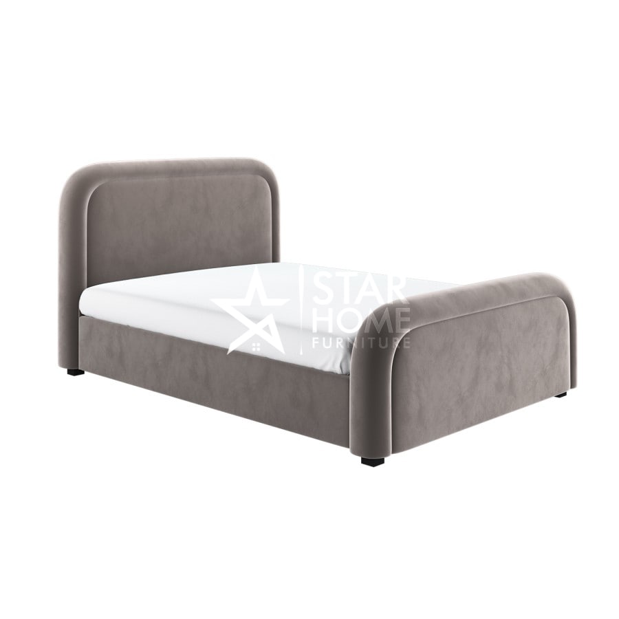 Naomi Curved Headboard Velvet Bed - SHF