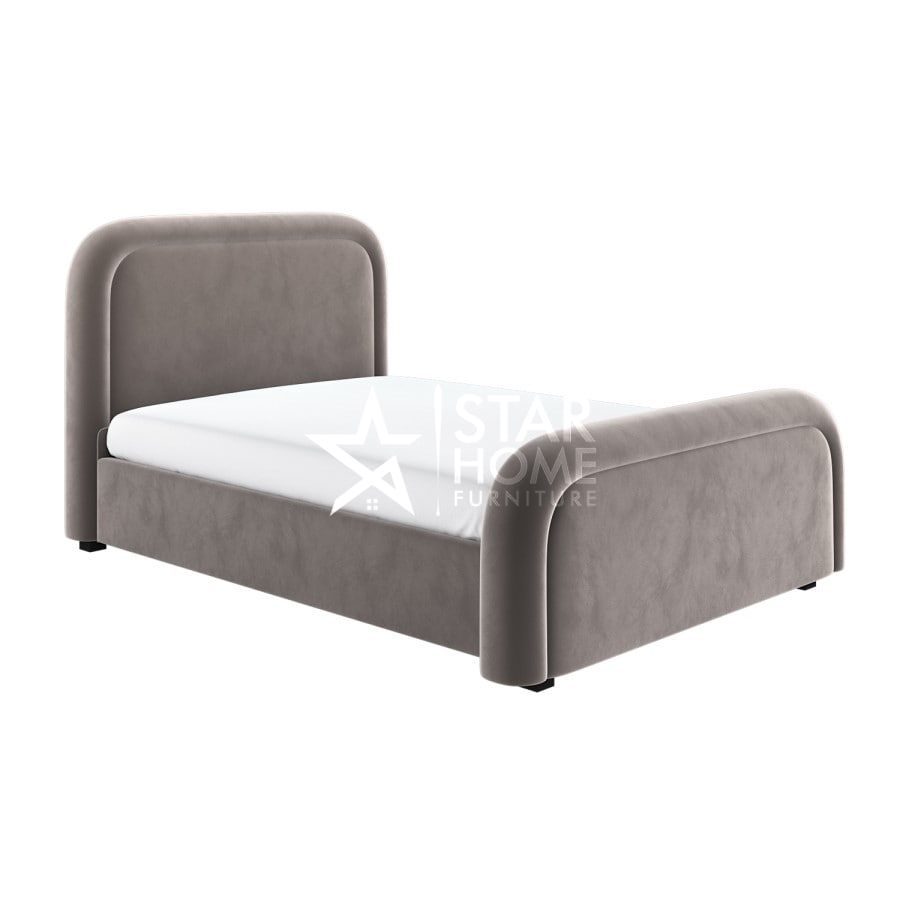 Naomi Curved Headboard Velvet Bed - SHF