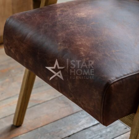 Neyland Leather Armchair Wooden Frame - SHF