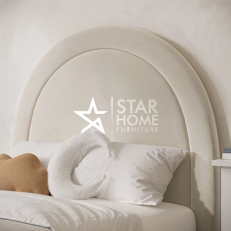 Nora Curved Headboard Velvet Single Bed - SHF