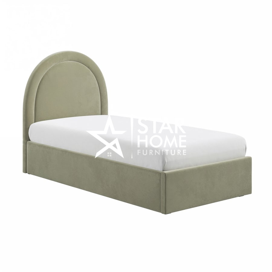 Nora Curved Headboard Velvet Single Bed - SHF