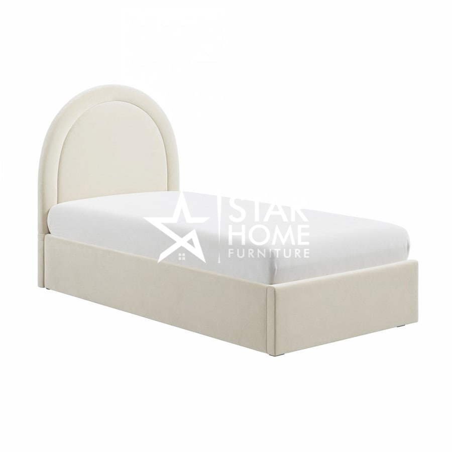 Nora Curved Headboard Velvet Single Bed - SHF