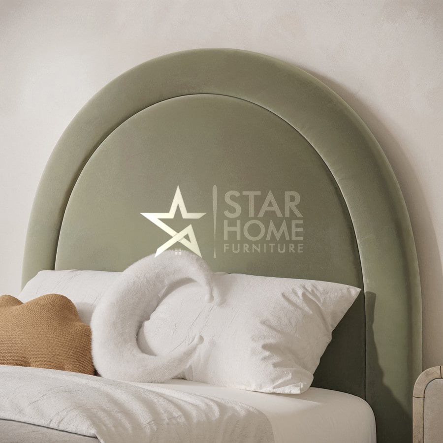 Nora Curved Headboard Velvet Single Bed - SHF