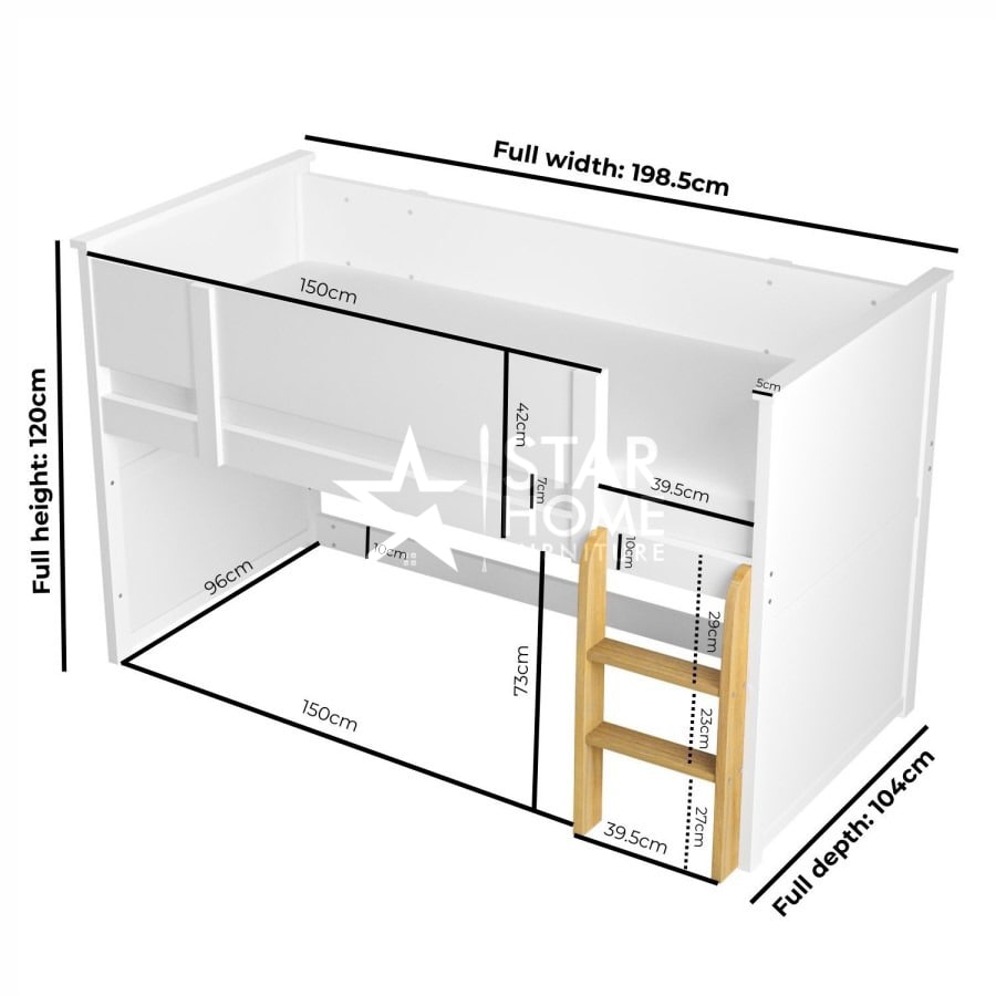 Riley Sleeper Cabin Bed with Oak Ladder - SHF
