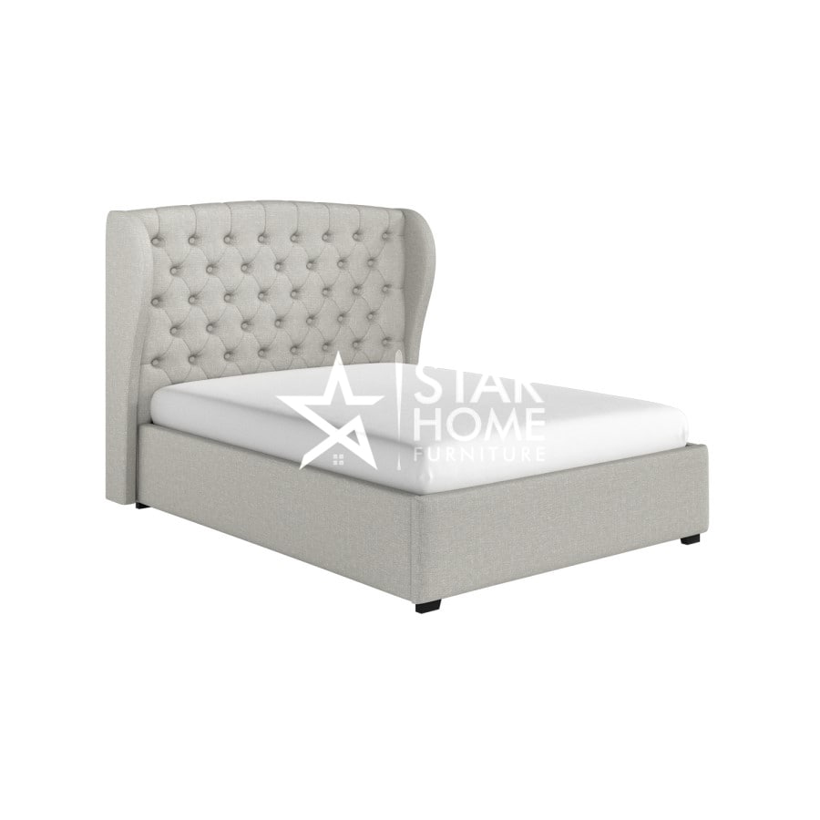 Safina Ottoman Bed with Winged Chesterfield Headboard - SHF