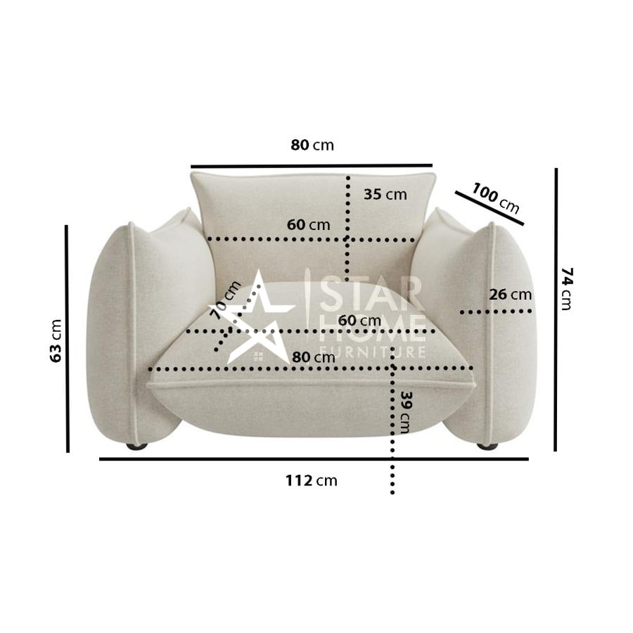 Santo 1-Seater Velvet Armchair – SHF