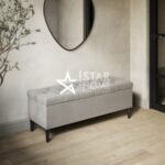 Amara Ottoman Hallway Velvet Bench with Storage