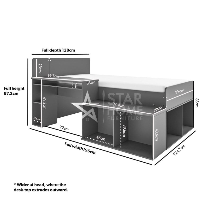 Ellison Cabin Bed with Desk and Storage - SHF